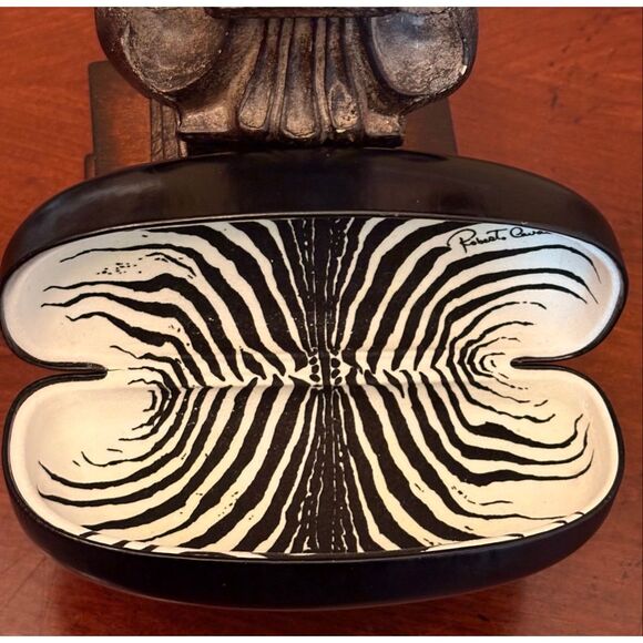 ROBERTO CAVALLI - EUC Black Leather Hard Clamshell Eyeglasses Case - Picture 2 of 6